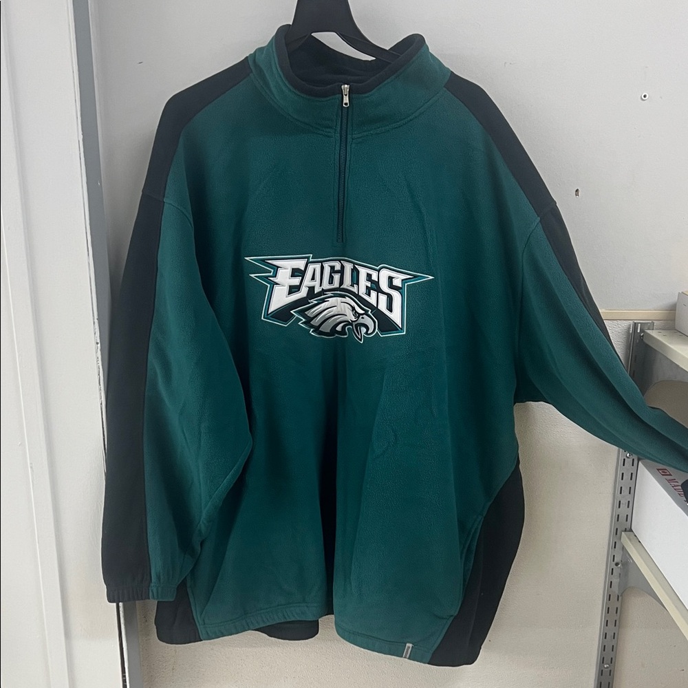 Eagles Reebok Team Apparel Green and Black Men's Sweater